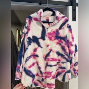 Lane Bryant PLUS LIVI Faux Fur Quarter-Zip